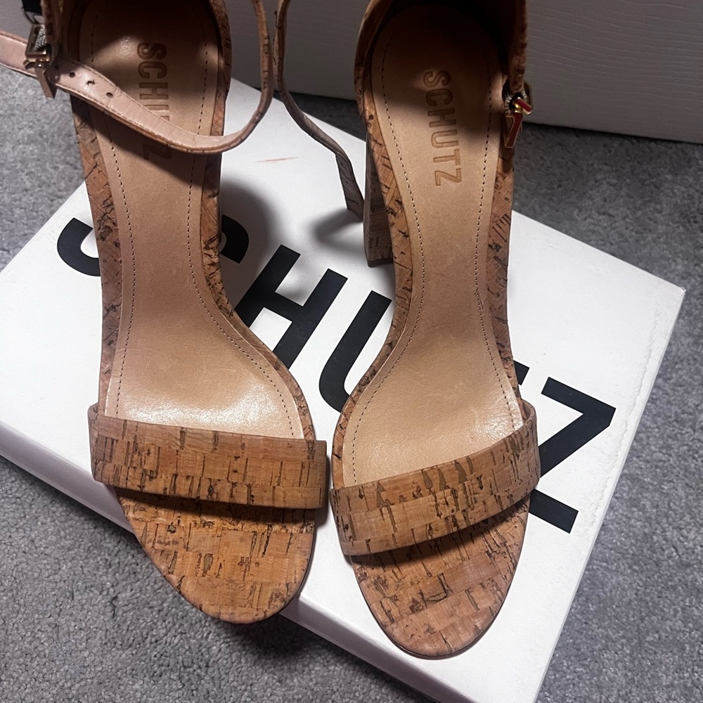 SCHUTZ Cork Textured Heels